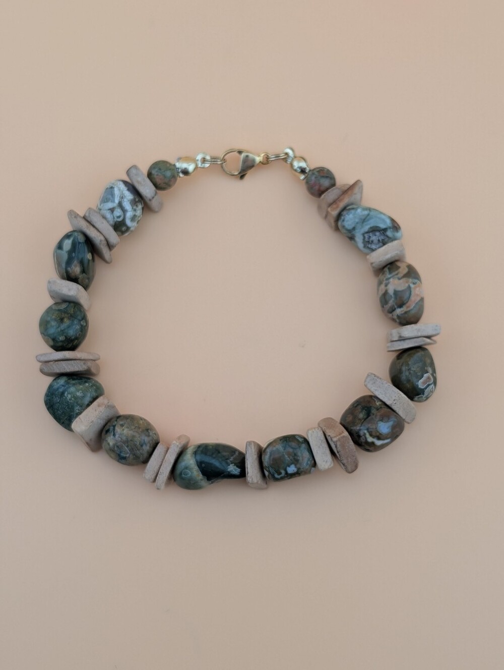 Jasper Gemstone Bead Chunky Statement Bracelet